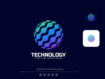 Technology Gradient Logo 3d 3d letter abstract animation branding concept creative design gradient gradient logo graphic design illustration logo mockup motion graphics synthwave technology typography ui vector