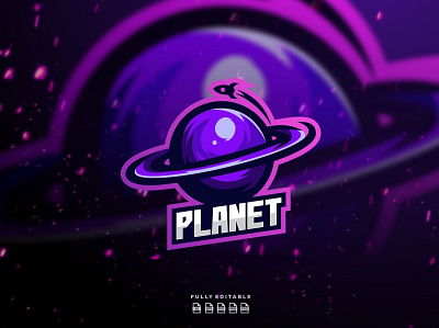 Planet - Mascot & Esport Logo 3d 3d letter abstract animation branding concept creative design graphic design illustration logo motion graphics planet synthwave typography ui vector