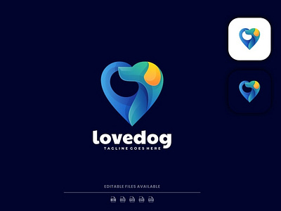 Love and Dog Gradient Logo