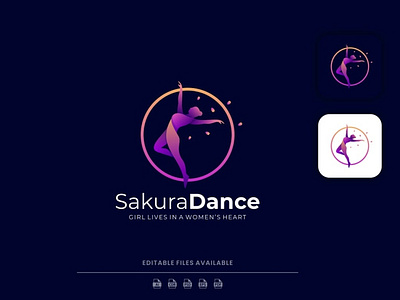 Dance Gradient Colorful Logo