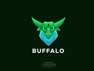 Buffalo gradient colorful logo template