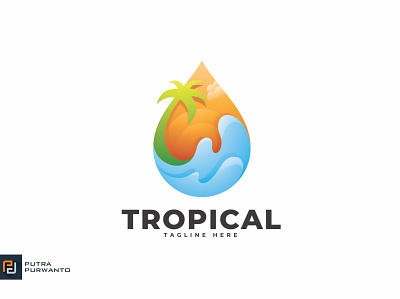 Tropical - Logo Template 3d 3d letter abstract animation branding concept creative design graphic design illustration logo mockup motion graphics tropical ui vector