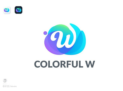 Colorful W logo template 3d 3d letter abstract animation branding colorful concept creative design graphic design illustration logo logo template mockup motion graphics ui vector