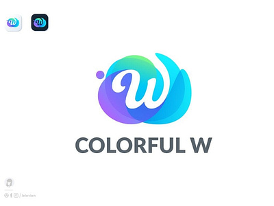 Colorful W logo template