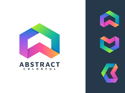 ABSTRACT LETTER COLORFUL LOGO TEMPLATE 3d 3d letter abstract animation branding concept creative design graphic design illustration letter logo logo motion graphics ui vector