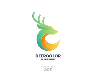 Colorful Deer Logo Design Template