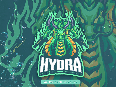 Hydra Esports and Sports mascot Logo 3d 3d letter abstract animation branding concept creative design graphic design hydra illustration logo logo template mockup motion graphics template mockup ui vector
