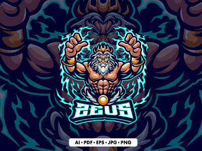 Zeus Mascot logo Template 3d 3d letter 3d logo abstract animation branding concept creative design graphic design graphic logo graphic vector illustration logo logo mockup logo vector motion graphics ui vector vector zeus