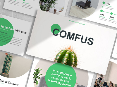 Comfus - Plants annual branding brochure finance google slides graphic design modern motion graphics pitch deck plants portfolio powerpoint presentation slides technology template