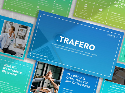 Trafero - Business branding business colorful concept creative design google slides graphic design illustration keynote motion graphics multipurpose pitch deck powerpoint presentation purpose template