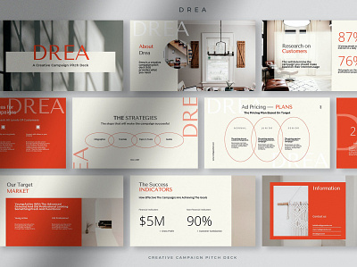 Drea - Creative Campaign branding business clean concept corporate creative design editoral google slides graphic design illustration keynote minimal multipurpose pitch pitch deck powerpoint presentation purpose slides