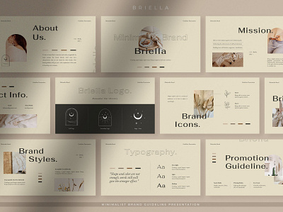 Briella branding business corporate creative design elegant fashion google slides keynote lookbook moodboard multipurpose pitch deck portfolio powerpoint presentation purpose simple slides template