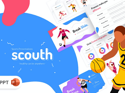 Scouth Sports Olympic athlete basketball branding competition concept creative design football game google slides gymnastic illustration keynote olympic pitch deck powerpoint presentation slides south sports