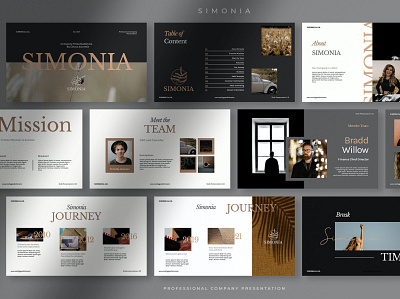 Simonia - Professional Company branding business clean colorful concept creative google slides instagram keynote lookbook minimal minimalist modern pitch deck powerpoint presentation simply template web design web development