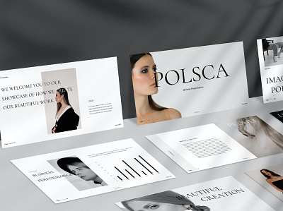 Polsca Google Slides abstract branding clear concept creative design google google slides google template illustration keynote lookbook minimal modern powerpoint simple slides slides template ui vector