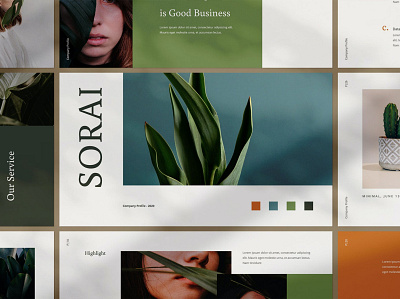 Sorai branding business catalog clean concept creative design ebook google google slides illustration keynote minimal modern modern template portfolio powerpoint presentation slides template