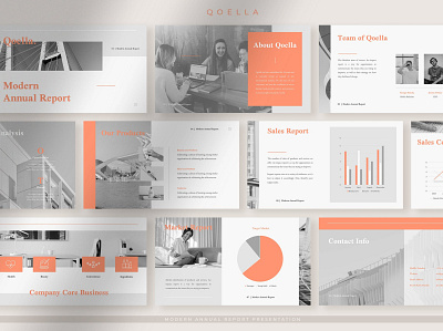 Qoella - Modern Annual Report abstract annual annual report branding concept creative design illustration keynote modern multipurpose pitch deck powerpoint presentation purpose report template vector web development web maintance