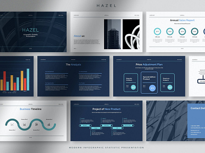 Hazel - Professional Modern abstract annual report branding concept creative design google google slides illustration keynote multipurpose pitch deck powerpoint presentation professional professional business professional modern vector web development web maintance