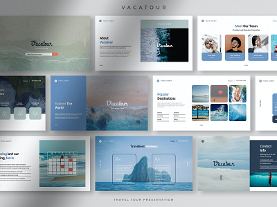 Vacatour - Professional Travel Tour abstract annual annual report branding concept creative design google slides illustration keynote multipurpose pitch deck powerpoint professional professional travel purpose report travel tour web development web maintance