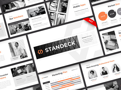 Standeck - Business Pitch Deck abstract annual annual report branding business concept creative design illustration keynote multipurpose pitch pitch deck powerpoint presentation purpose report vector web development web maintance