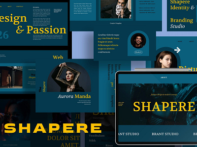 Shapere Template abstract annual annual report branding concept creative deck design google slides illustration keynote lookbook modern pitch pitch deck portfolio powerpoint presentation simple vector