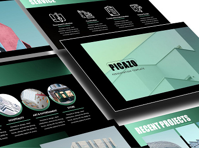 Picazo - Architecture GoogleSlides Template abstract branding building concept corporate creative design google slides illustration keynote multipurpose pitch pitch deck portfolio powerpoint presentation slides slides template template pitch ui