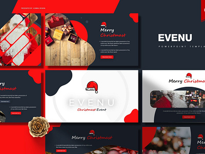 Evenue | Powerpoint Template abstract branding business card celebration concept creative design gift google greeting holiday illustration keynote new pitch deck powerpoint presentation slides xmas