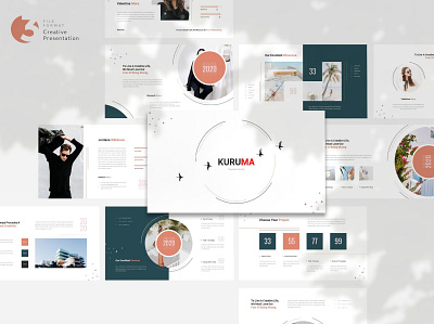 Kuruma - Creative Presentation Template abstract branding concept corporate creative creative presentation design education google slides illustration influencer lookbook marketing minimalist personal pitch deck portfolio powerpoint slides template