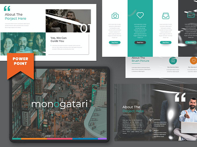 Monogatari Pitch Deck Powerpoint Template abstract branding concept creative deck design ecommerce google google slides illustration marketing medicine nitches pitch pitch deck powerpoint report slides startup tech