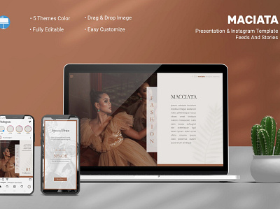 Maciata - Keynote & Instagram Template abstract branding concept creative design feeds furniture google google slides graphic design illustration instagram feeds instagram template lookbook marketing pitch deck powerpoint promotion story vector