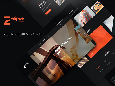 Elipse Architecture PSD Template abstract app architecture branding concept creative design digital graphic design illustration interior landing page luxury modern psd psd template saas software ui ux