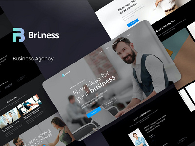 Briness - Business Agency PSD Template abstract agency psd branding business business agencies business agency concept creative dark design homepage illustration modern page portfolio psd psd mockup psd template template ui
