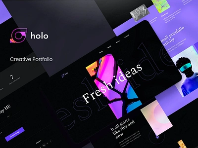 Holo - Creative Portfolio PSD Template abstract branding concept creative cretaive dark design design psd homepage homepgae template illustration modern design portfolio portfolio psd psd psd clean psd template template template psd ui