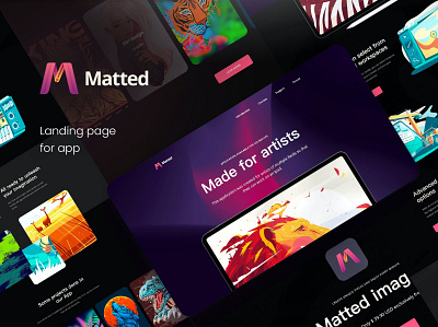 Matted - Apps Landing Pages PSD Template abstract app apps landing branding concept creative customizable design homepages html illustration landing landing pages landing template modern page pages psd psd template ui webapp