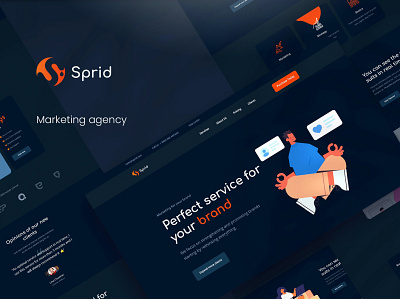 Sprid - Marketing PSD Template agency branding business business xd clare health company concept consulting corporate creative dark design digital illustration marketing psd mode modern psd template template xd