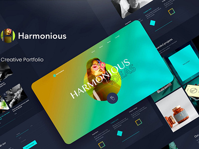 Harmonious - Portfolio PSD Template agency branding business business xd clare health company concept consulting corporate creative dark design digital graphic design marketing psd mode modern psd template template xd