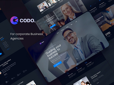 Codo Business XD Template agency branding business business xd clare health company concept consulting creative dark design digital graphic design illustration marketing psd mode modern psd template template xd