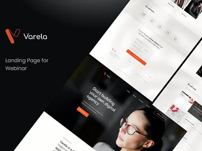 Varela Landing Page Webinar PSD Template branding concept creative design event html illustration landing page landing template page webinar psd psd template registration signup ui vector webapp webinar webinar landing webinar psd