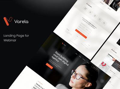 Varela Landing Page Webinar PSD Template branding concept creative design event html illustration landing page landing template page webinar psd psd template registration signup ui vector webapp webinar webinar landing webinar psd