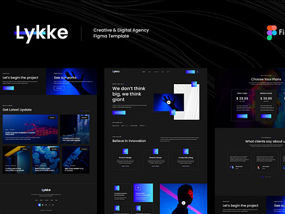 Lykke – Creative & Digital Agency Figma Template app branding business concept creative creative agency design digital digital agency elementor header footer marketing agency personal portfolio social media studio template kit ui web webapp