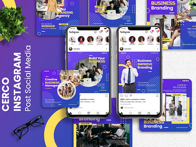 Cerco - Webinar Instagram Post Template agency branding concept creative design graphic design igpost illustration instagram instagram post office organization pitchdeck portfolio post template staff ui vector web webinar