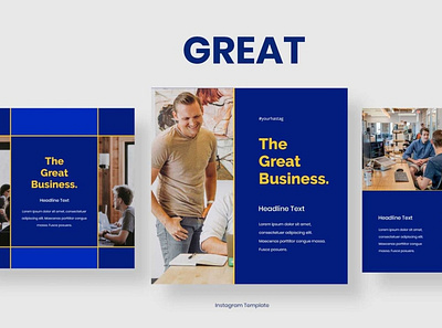 Great Business Instagram Post Template abstract branding business instagram communications concept corporate creative design feed great business igtemplate illustration instagram instagram post meeting office post template social media vector webinar