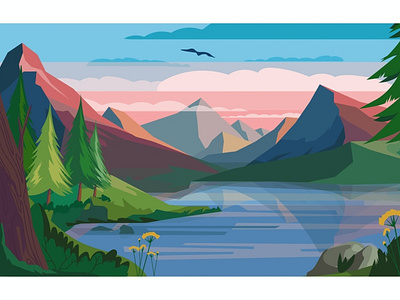 Mountain Morning - Illustration Background