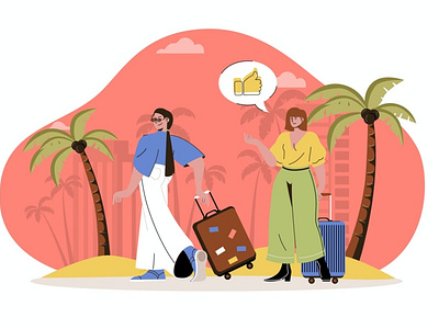 Summer Vacation Web Concept abstract branding cartoon concept creative design graphic graphic design illustration isolated journey people summer vacation traveler ui vacation vacation template vector illustration web web concept