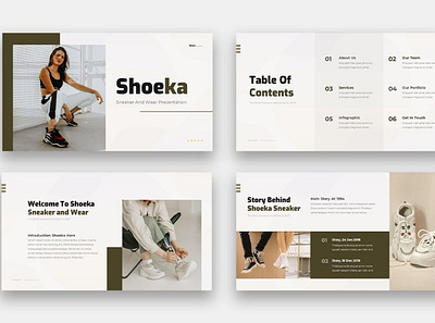 Shoeka - Sneaker & Wear Powerpoint brand identity branding brochure corporate creative design google slides illustration keynote multipurpose multipurpose template pitch deck powerpoint presentation presentation template shoes sneakers web design web development website