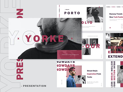 Yorke Keynote abstract branding company concept creative deck design fashion illustration lookbook moodboard pitch portfolio powerpoint presentation template simplicity ui vector web web development