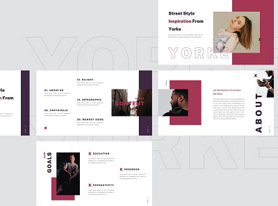 Yorke Keynote abstract branding company concept creative deck design fashion illustration lookbook moodboard pitch portfolio powerpoint presentation template simplicity ui vector web web development