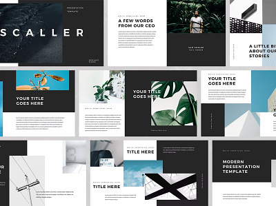 Scaller Keynote Template abstract branding business concept corporate creative design designed presentation fully editable graphic design illustration keynote keynote template lookbook marketing master slides powerpoint presentation template ui vector