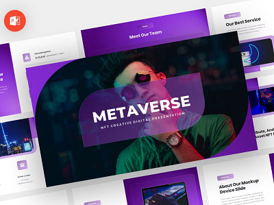 Metaverse - NFT Powerpoint Template abstract bitcoin blockchain branding collectibles concept creative crypto cryptocurrency design fungible graphic design illustration metaverse motion graphics neumorph nft powerpoint transaction ui