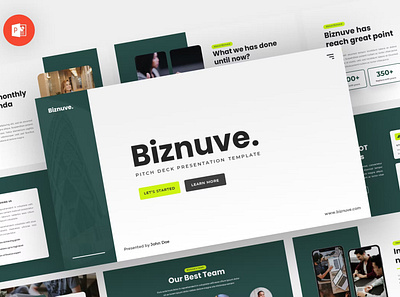 Biznuve - Pitch Deck Powerpoint Template annual business clean corporate download google slides keynote pitch pitch deck powerpoint powerpoint template pptx presentation presentation template project report slidemaster slides template web